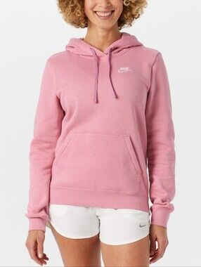 Medium Nike Pink Hoodie with White Swoosh Logo